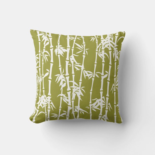 Olive-Green-Bambusbrauch Kissen (Vorderseite)