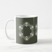 Olive Green Bee Circle Kaffeetasse (Links)