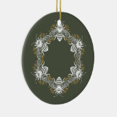 Olive Green Bee Circle Keramik Ornament (Rechts)