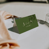 Olive Green Beige Old Money Wedding Place Cards    Tischnummer