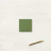 Olive Green Beruflich Minimalistisch Black Script Post-it Klebezettel (Auf Schreibtisch)