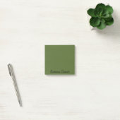 Olive Green Beruflich Minimalistisch Black Script Post-it Klebezettel (Büro)