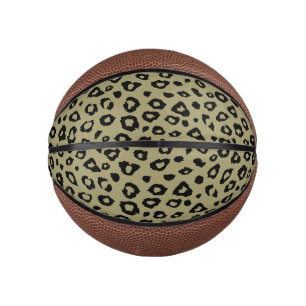 Olive Green Black Leopard Print Mini Basketball