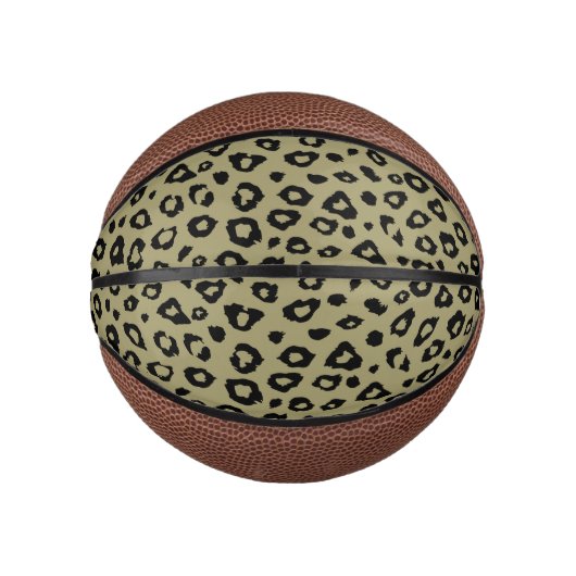 Olive Green Black Leopard Print Mini Basketball (Vorderseite)