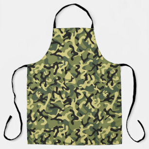 Olive Green Black Woodland Camouflage Schürze