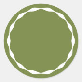 Olive Green Blank Circle Custom Spice Sticker (Vorderseite)