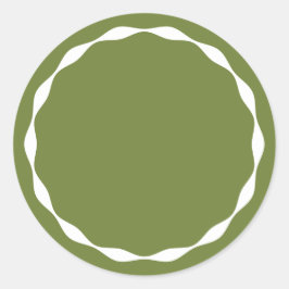 Olive Green Blank Circle Custom Spice Sticker