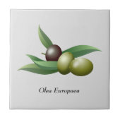 Olive Green Blätter Fliese (Vorderseite)