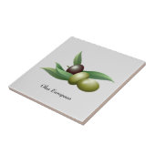 Olive Green Blätter Fliese (Seite)