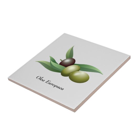 Olive Green Blätter Fliese (Seite)