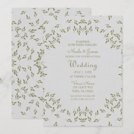 Olive Green Blätter Natural Oatfood Rustikale Hoch Einladung