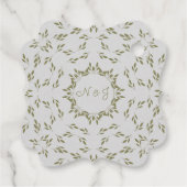 Olive Green Blätter Natural Oatfood Rustikale Hoch Geschenkanhänger (Rückseite)