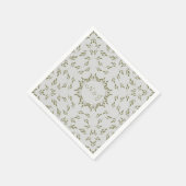 Olive Green Blätter Natural Oatfood Rustikale Hoch Serviette (Ecke)