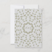 Olive Green Blätter Rustic Wedding Vielen Dank Einladung (Rückseite)