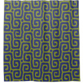 Olive Green &blue Abstract pattern Duschvorhang (Vorderseite)
