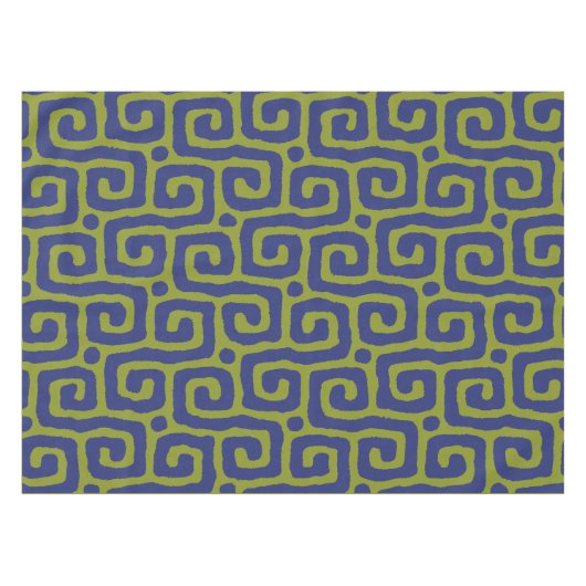 Olive Green &blue Abstract pattern Tischdecke (Vorderseite (Horizontal))