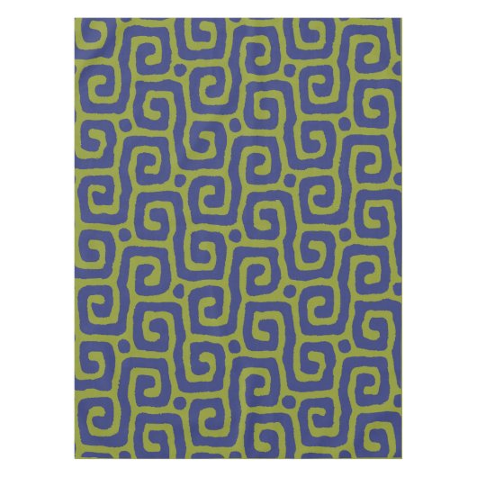 Olive Green &blue Abstract pattern Tischdecke (Vorderseite)