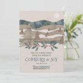 Olive Green, Blue Nature Company Holiday Cards Karte (Stehend Vorderseite)