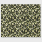 Olive Green Blume Geschenkpapier (Flach)