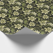 Olive Green Blume Geschenkpapier (Ecke)