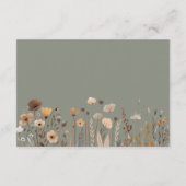 Olive Green Boho Floral Wedding Details Card Begleitkarte (Rückseite)