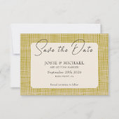 Olive Green Boho photo Flat Save The Date Card (Vorderseite)