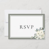 Olive Green Border Elegant Menu Choice RSVP Card (Vorderseite)