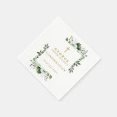 Olive Green Botanical Modern Confirmation Serviette (Ecke)