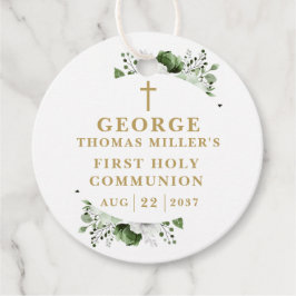 Olive Green Botanical Modern First Heilige Kommune Geschenkanhänger