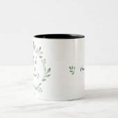 Olive Green Botanical Watercolor Trauzeugin Zweifarbige Tasse (Mittel)