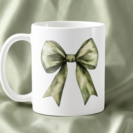 Olive Green Bow Moderne Rustikale Minimalistische  Kaffeetasse