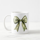 Olive Green Bow Moderne Rustikale Minimalistische  Kaffeetasse (Links)
