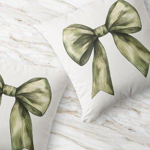 Olive Green Bow Moderner Chic Einfache Elegante Kissen