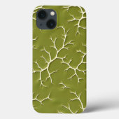 Olive Green Branch Pattern iPhone Case (Rückseite)