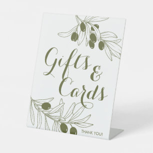 Olive Green Branches Geschenke & Karten Sockelschild