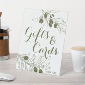 Olive Green Branches Geschenke & Karten Sockelschild (In SItu)