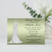 Olive Green Brautparty Olive Green Einladung (Stehend Vorderseite)