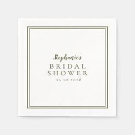 Olive Green Brautparty Wedding Simple Modern Serviette
