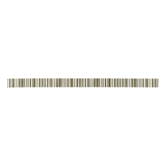 Olive Green Bronze Barcode Striping Muster Satinband (Vorderseite)