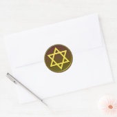 Olive Green, Brown Stripe Bar Mitzvah Sticker (Umschlag)