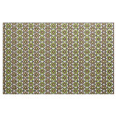 Olive Green, Brown White Geometric Retro Pattern Stoff (Fat Quarter (45,7 x 55,9 cm))