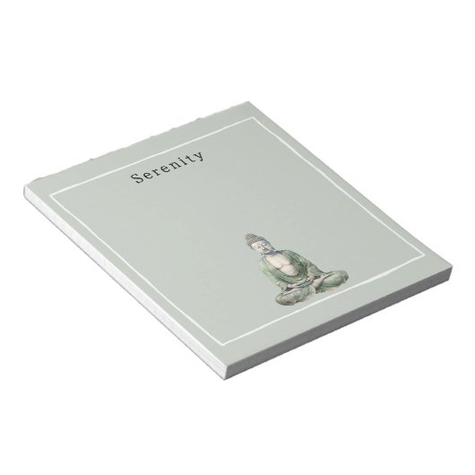 Olive Green Buddha Meditation Personalized  Notizblock (angewinkelt)