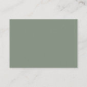 Olive Green Budget Modern Script Wedding RSVP Card Begleitkarte (Rückseite)