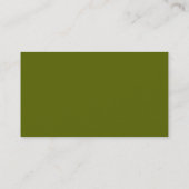 Olive Green Business Card Visitenkarte (Rückseite)