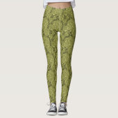 Olive Green Cactus Camouflage Print Leggings (Vorderseite)