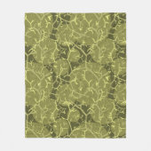 Olive Green Cactus Pattern Camouflage Print Fleecedecke (Vorderseite)