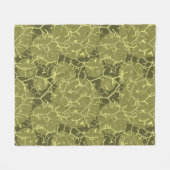 Olive Green Cactus Pattern Camouflage Print Fleecedecke (Vorderseite (Horizontal))