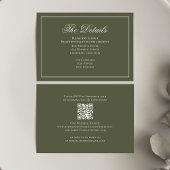 Ölive Green Calligraphy Elegante Details UAWG Begleitkarte