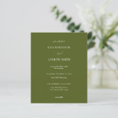Olive Green Calligraphy Wedding (Stehend Vorderseite)