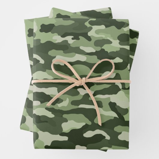 Olive Green Camouflage Geschenkpapier Set (Beispiel)